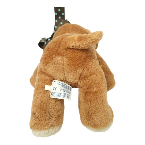 Build A Bear Puppy Dog Plush 13" Stuffed Animal Toy Bent Ears Bow Brown Tan BAB - Picture 10 of 12